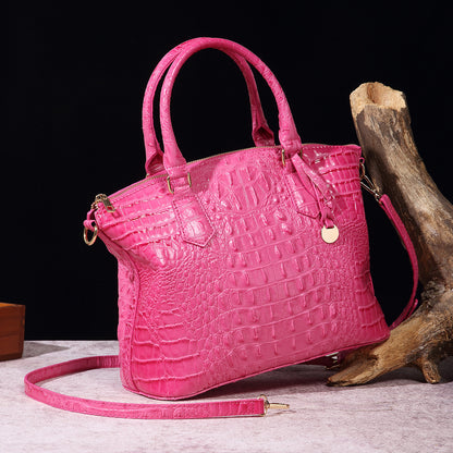 Sac messager portable à motif crocodile rétro pour femme