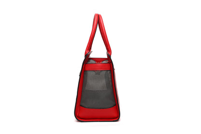 PU Geometric Pet Outdoor Portable Breathable Mesh Cat Bag