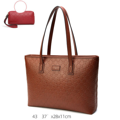 Sac fourre-tout en cuir véritable de grande capacité pour femme