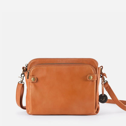 Bolso bandolera de cuero de tres capas estilo retro europeo y americano