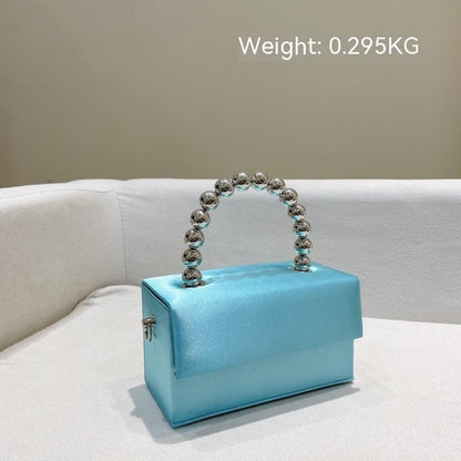 Macaron Pearl Chain Small Square Bag Fashion