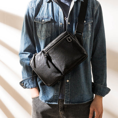 El nuevo bolso de hombro de cuero para hombre está de moda