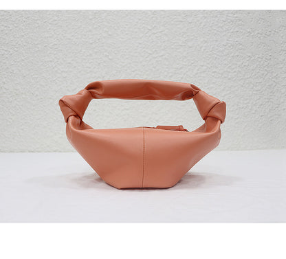 Bolso de mano de cuero suave con forma de nube de colores para mujer