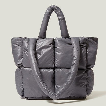 Sac fourre-tout souple de grande capacité pour femme avec coutures en duvet pour l'automne et l'hiver