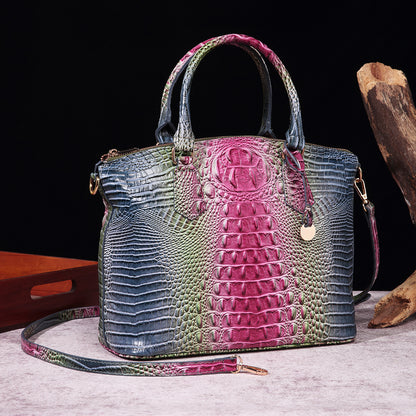 Sac messager portable à motif crocodile rétro pour femme