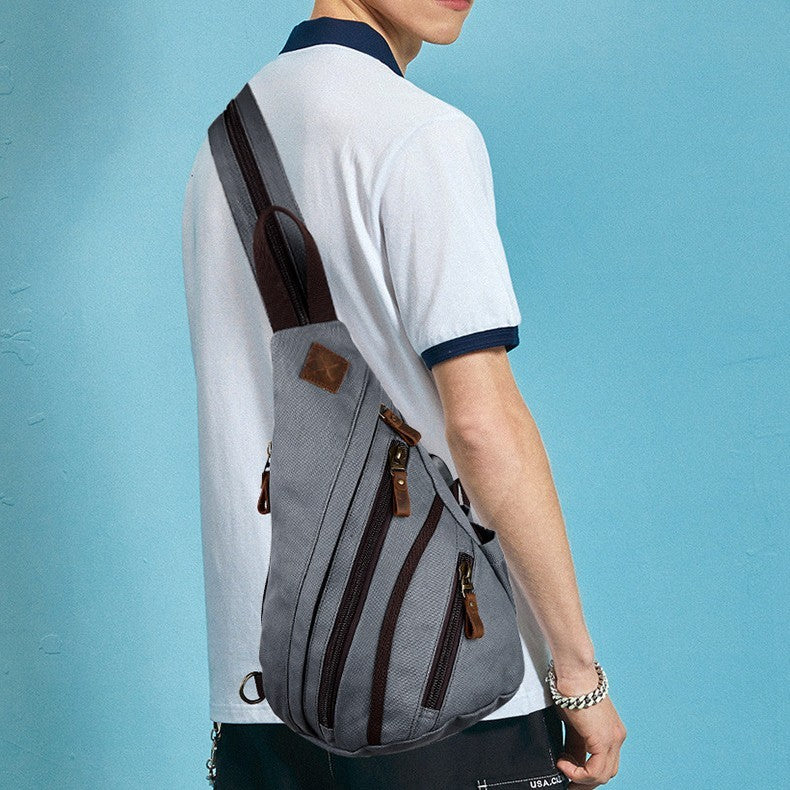 Men's Chest Bag Retro Canvas One Shoulder