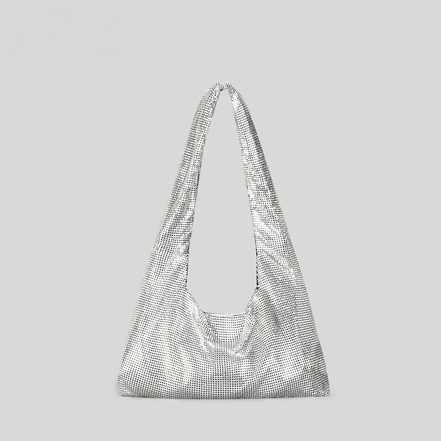 Bolso de aluminio con diamantes de imitación para mujer de la marca Fashion Minority