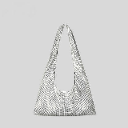 Bolso de aluminio con diamantes de imitación para mujer de la marca Fashion Minority