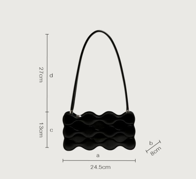 Fashion Simple Pure Color Embossed Pearl Chain Bag