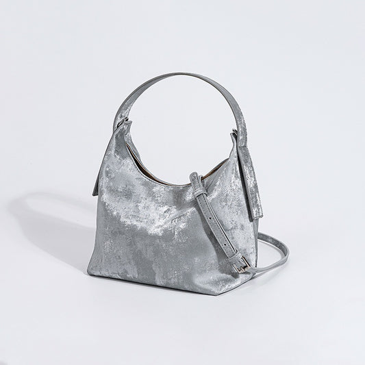 Sac à main en cuir véritable pour femme, tendance, en satin, polyvalent