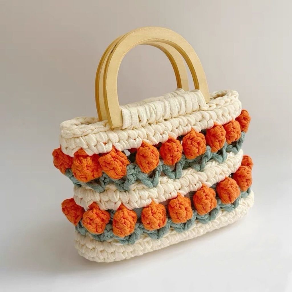 Ligne de tissu Crochet Tricot Tulipes Sacs à main