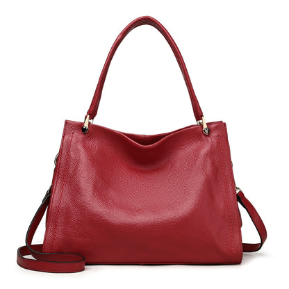 Sac à bandoulière simple en cuir de vachette pour femme