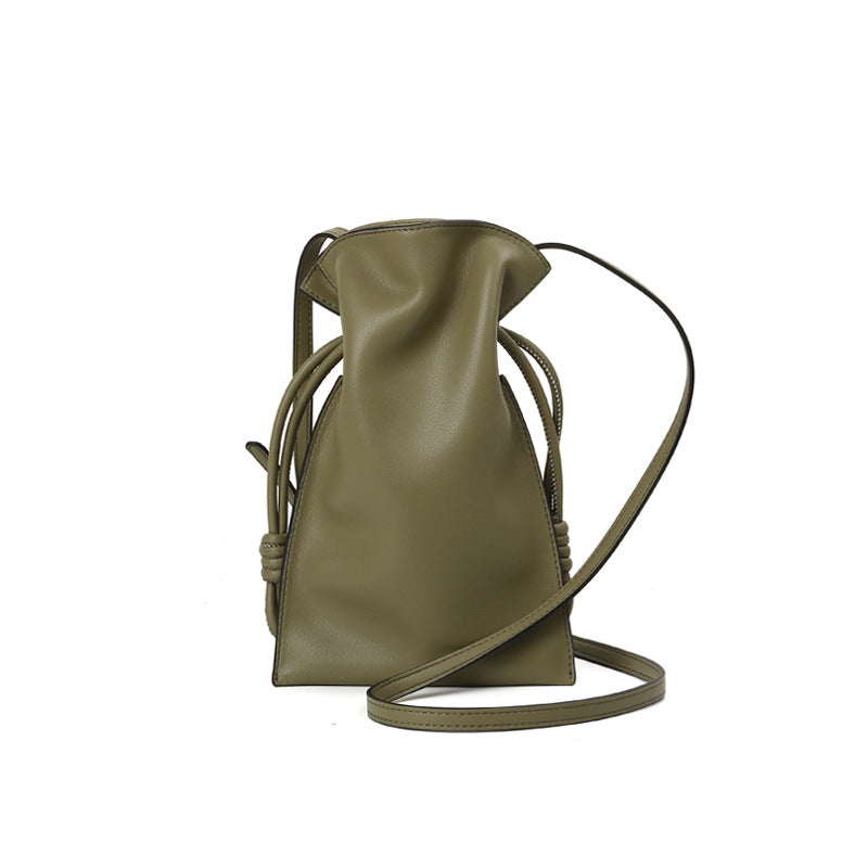 Sac à main en cuir véritable pour femme, mini-portable et porte-bonheur, style coréen, nouvelle collection été