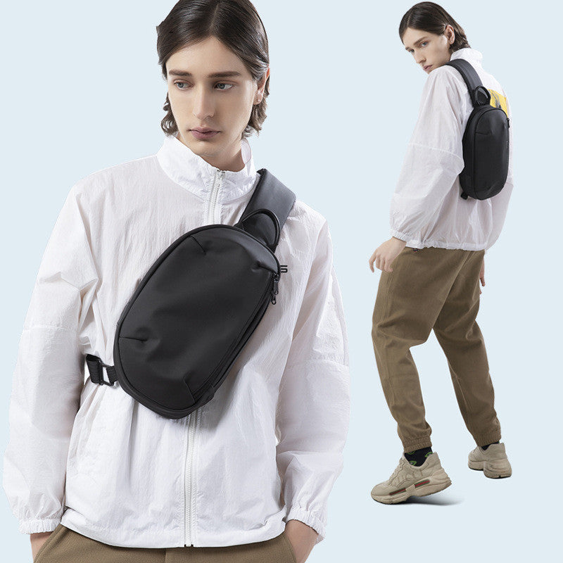 Bolso bandolera de un solo hombro para hombre, informal, impermeable