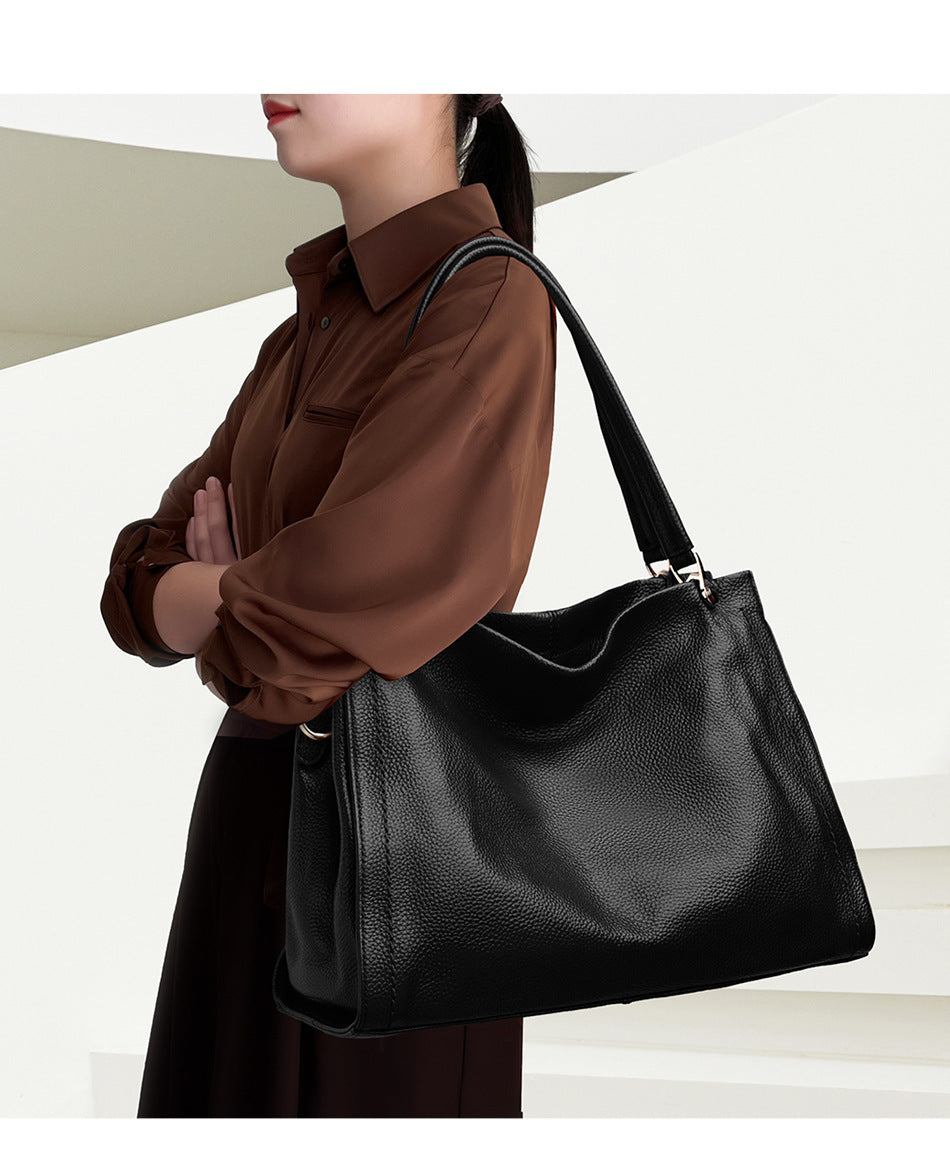 Sac à bandoulière simple en cuir de vachette pour femme