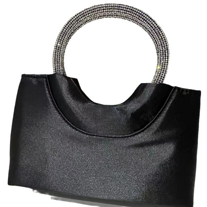 Sac fourre-tout en satin de soie et strass pour femme, design spécial