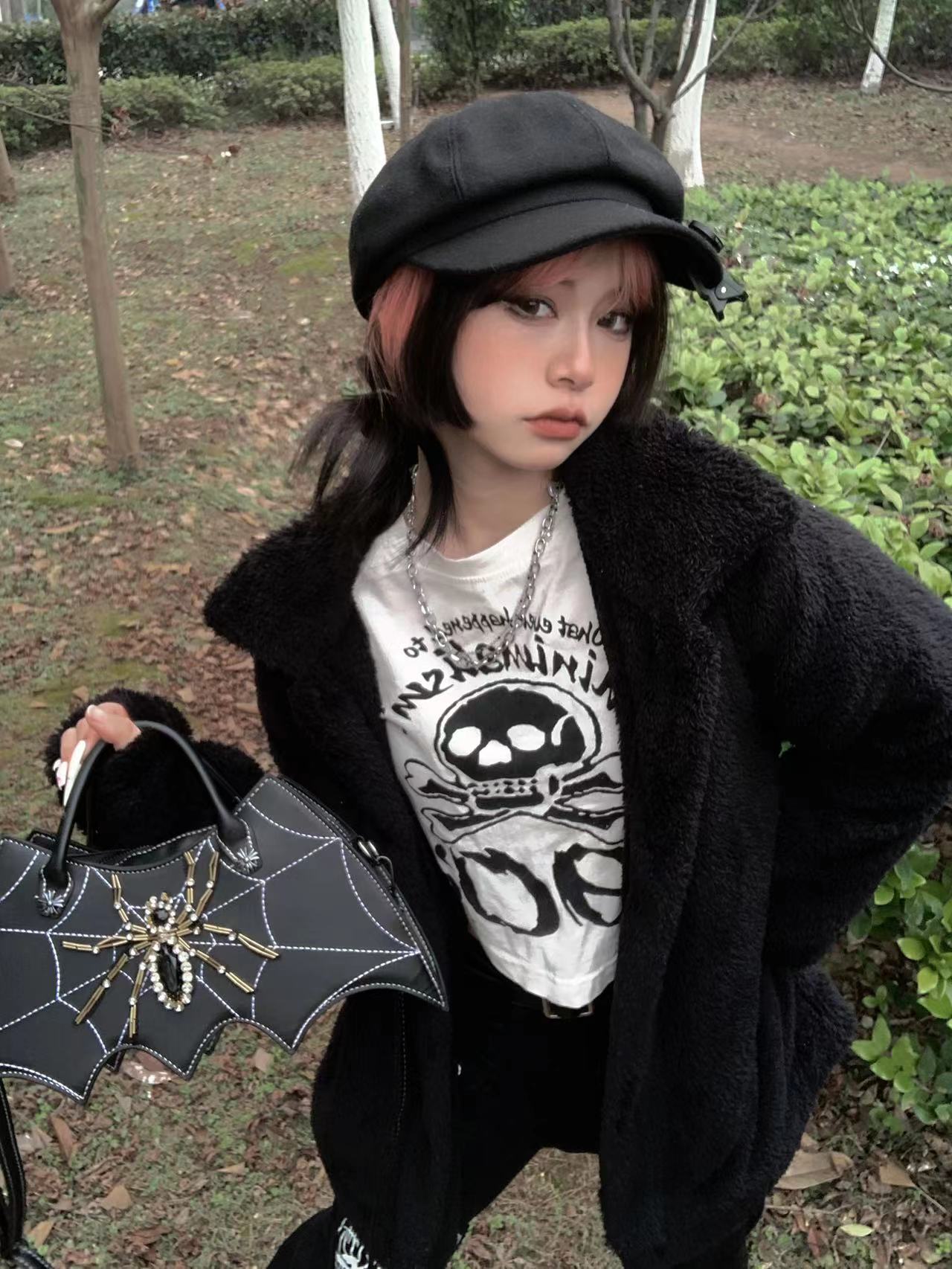 Gothic Dark Bat Spider Web Vintage Tote