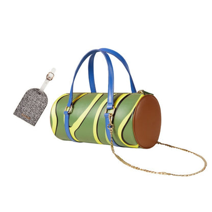 Handbag shoulder bag PU printing bucket bag round shoulder bag fashion handbag