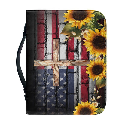 Bolsa de mano con forma de girasol y cruz sagrada para guardar libros con protección para impresión portátil