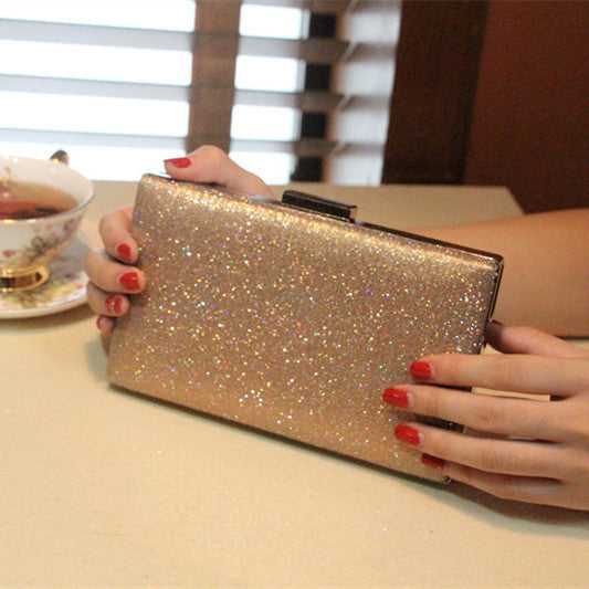 Dinner bag clutch bag shiny banquet bag chain packet