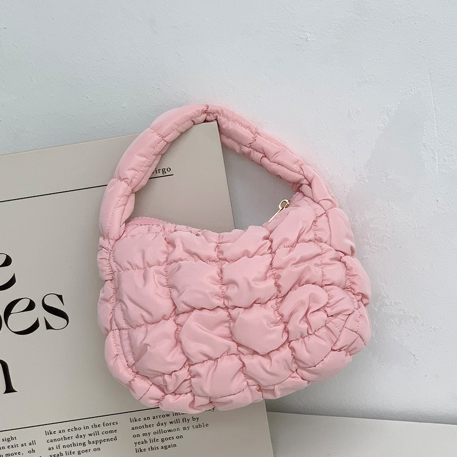 Sac à main à carreaux plissé à la mode pour femme