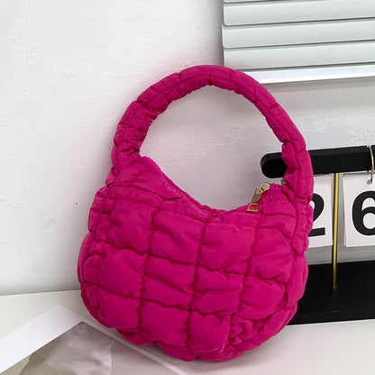 Sac à main à carreaux plissé à la mode pour femme