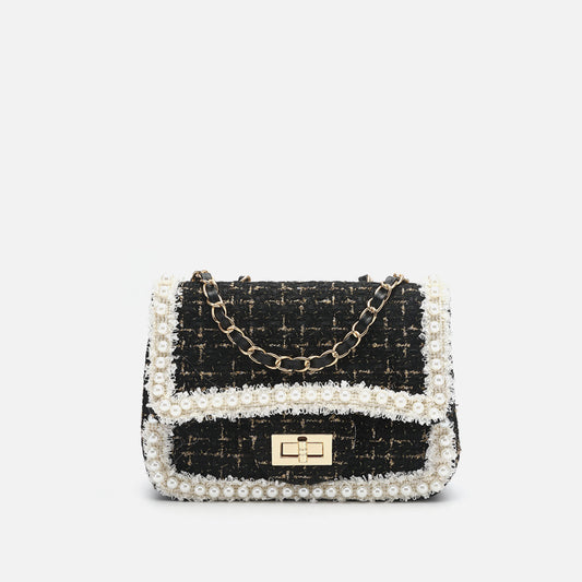 Pearl messenger small square bag