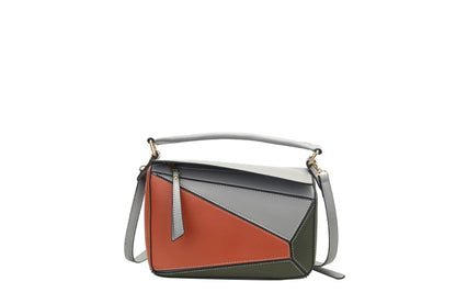 Contrast Color Geometric Shoulder Bag For Women