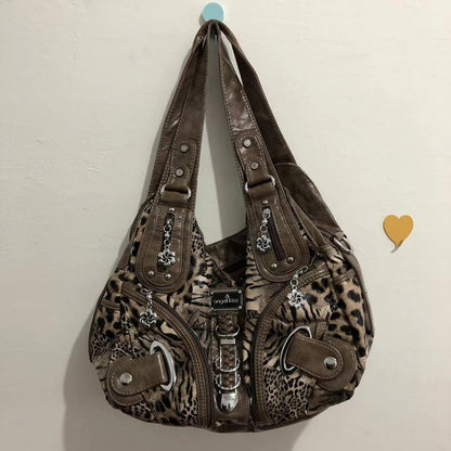 Sac bandoulière à imprimé léopard pour femme