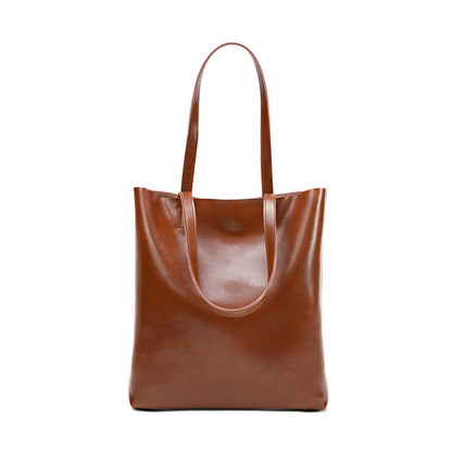 Bolso de piel de vaca para mujer, elegante y sencillo