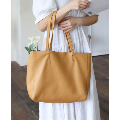 New Large Capacity Women's Fashion Simple Leather Shoulder Bag