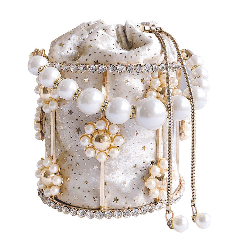 Pearl chain bucket bag