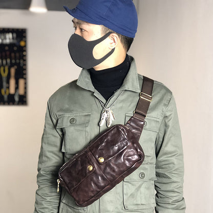 Bolso bandolera de un solo hombro con personalidad retro para hombre