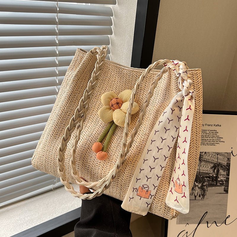 Sac fourre-tout en paille de grande capacité pour femme