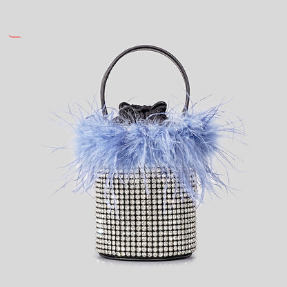 Sac seau en peluche pour femme Bling Hot Drilling