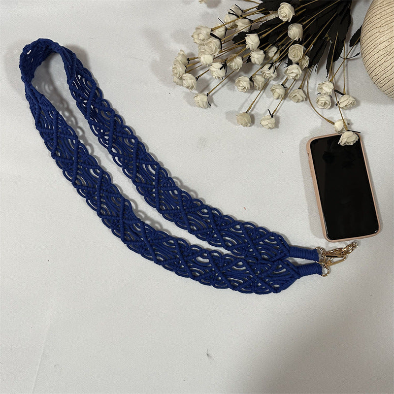 Woven Replacement Handbag Strap Widened Mobile Phone Crossbody Bag Strap Anti-lost Lanyard