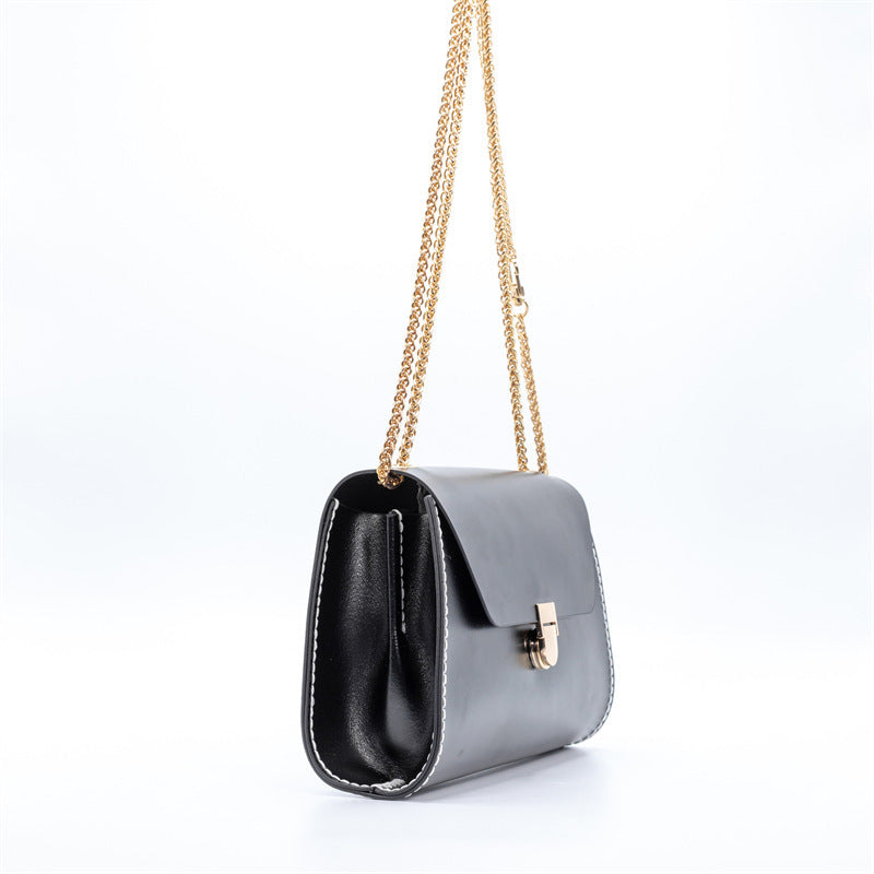 Bolso bandolera con cadena sensual, pequeño y cuadrado, combinable con todo, para mujer