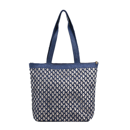 Sac à bandoulière creux en paille simple pour femme