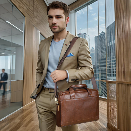 Sac à main en cuir véritable pour homme, première couche de cuir de vache