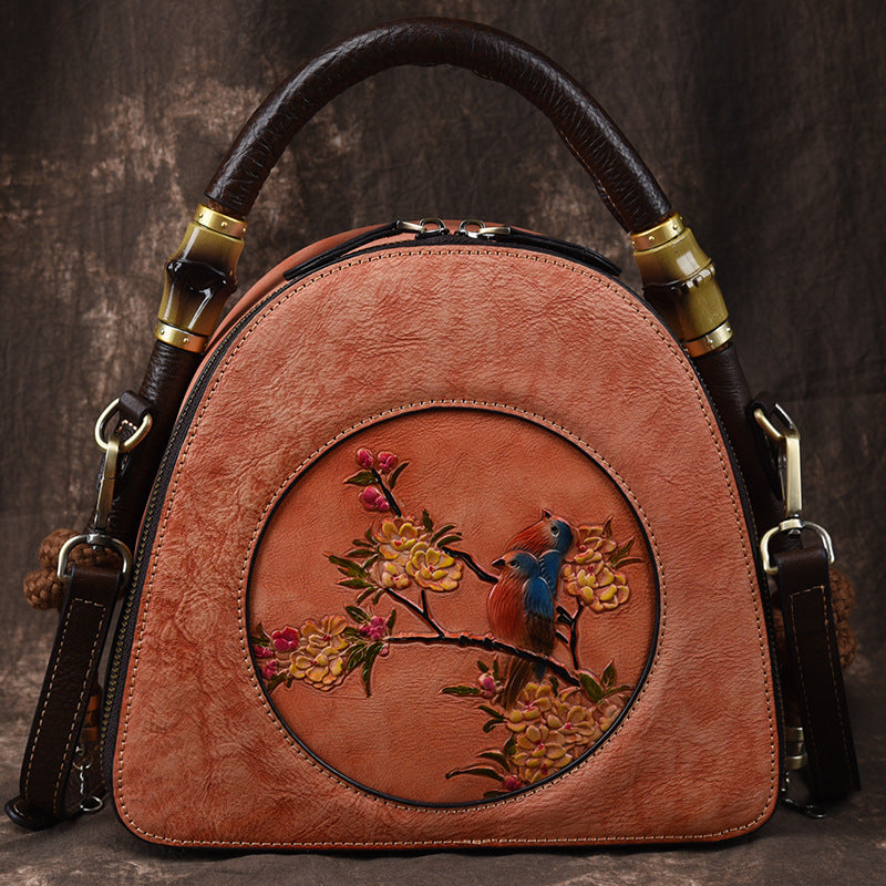 Handmade Retro Bag Female Genuine Leather Handbag