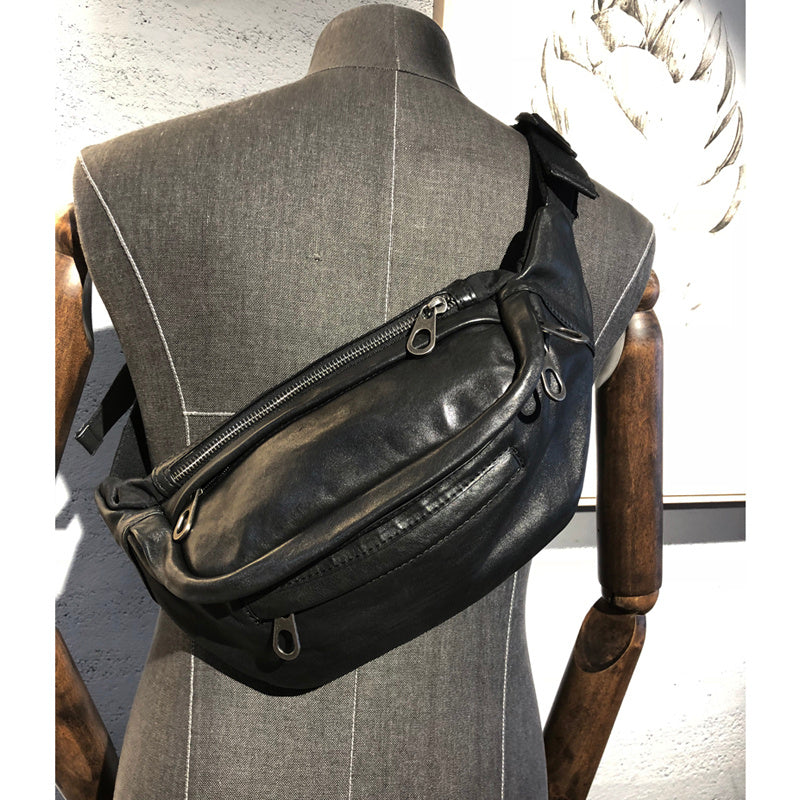 Nuevo bolso bandolera vintage de piel de vaca para hombre