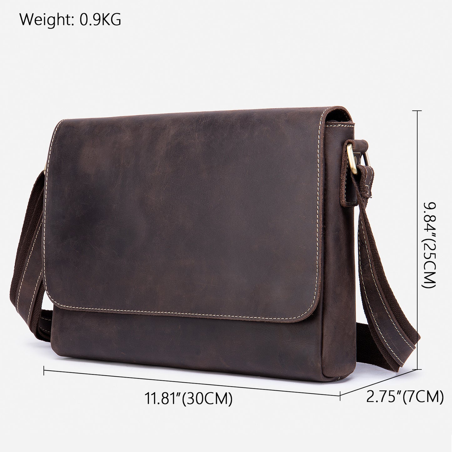 The First Layer Cowhide Shoulder Bag Retro Messenger Bag