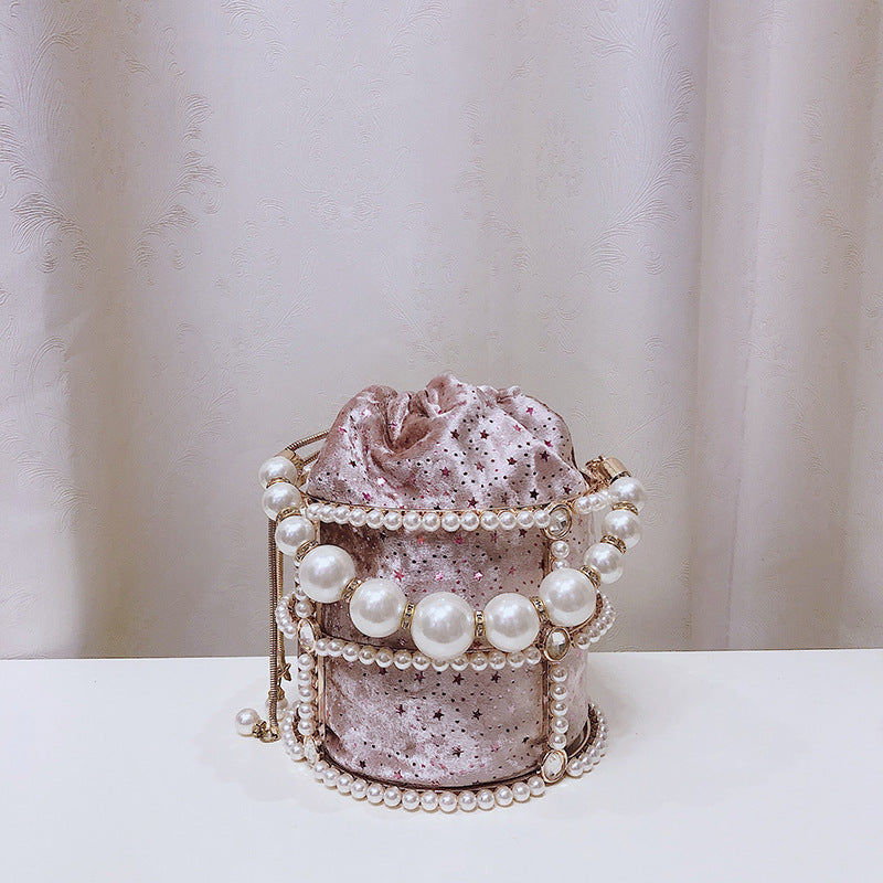 Pearl chain bucket bag