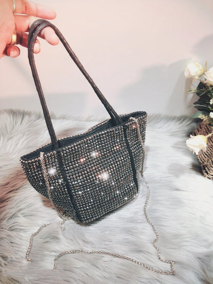 Sac à bandoulière de style nouveau sac pour femme sac à boulettes de diamant flash sac à strass 