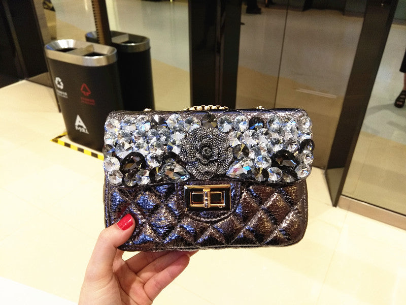 Sac à main en diamant avec strass en diamant