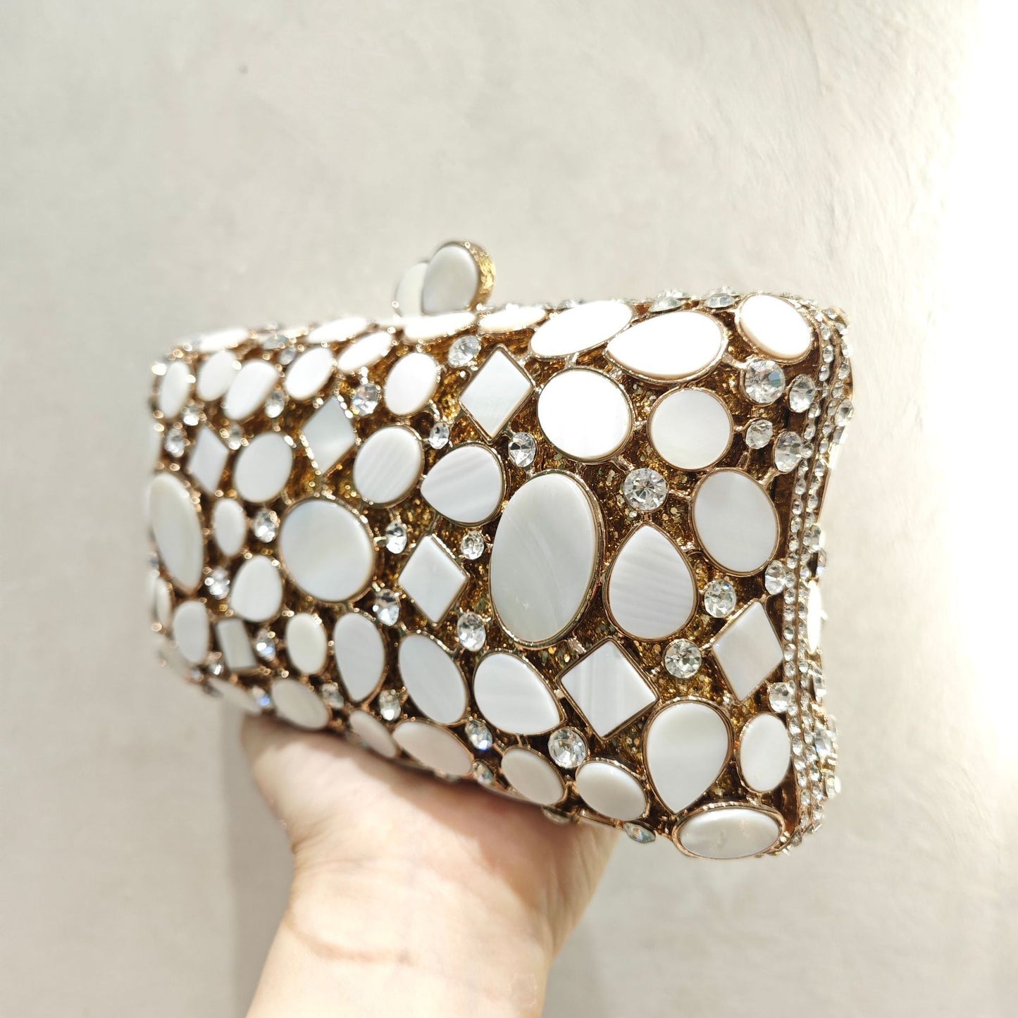 Full Diamond Shell Dinner Clutch Crystal Hollow Women's Bag