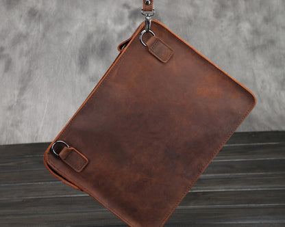 Men's business leather shoulder bag