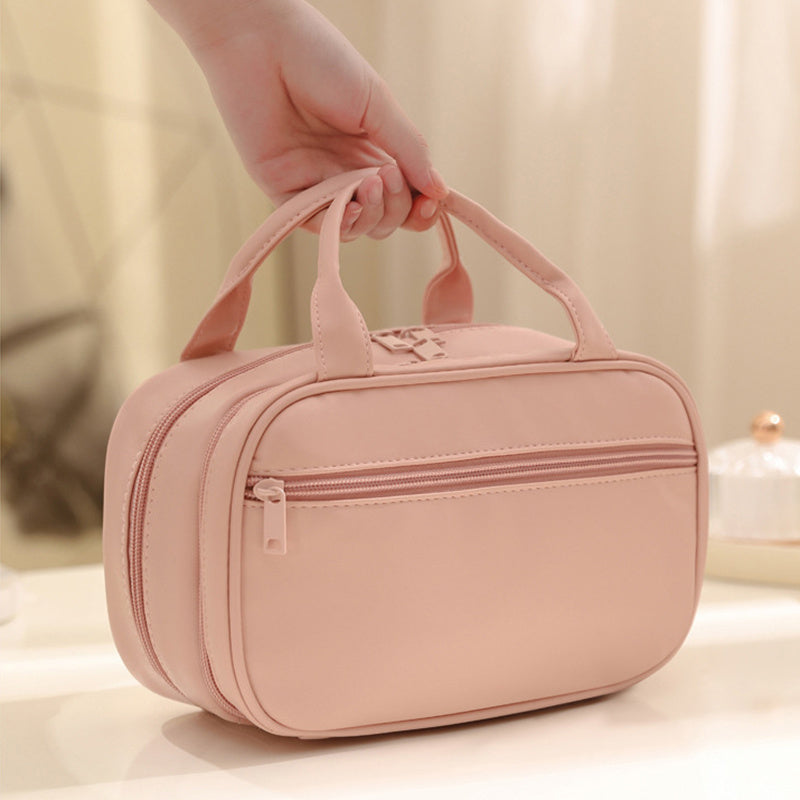 New Portable Cosmetic Bag With Handle Large Capacity Waterproof Make-up Toiletries Handbag Multifunctional Storage Travel Bag For Women