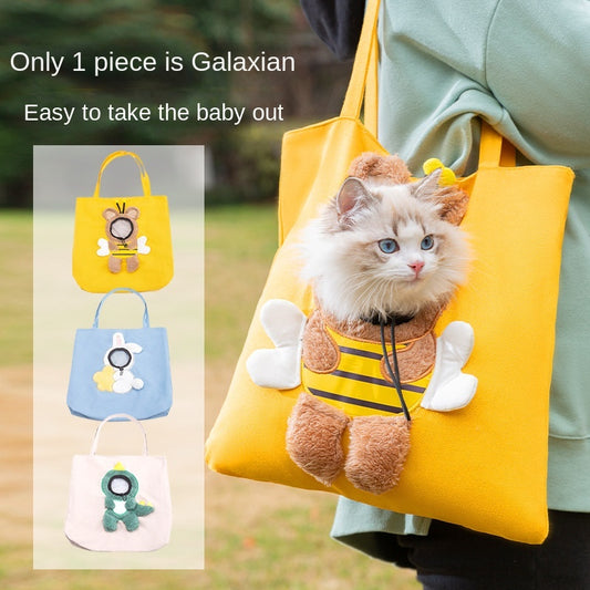 Little Bee Design Cat Dog Carrier Bags Portable Breathable Bag Soft Pet Carriers With Safety Zippers Outgoing Travel Pets Handbag