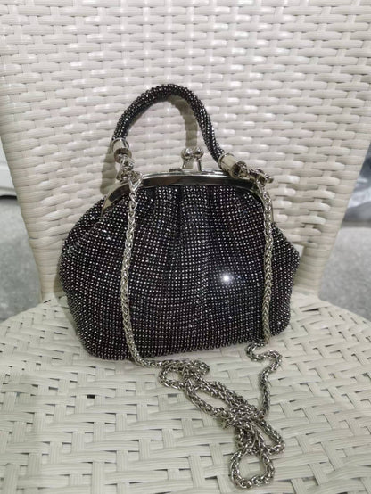 Clip Rhinestone Full Diamond-encrusted Handbag